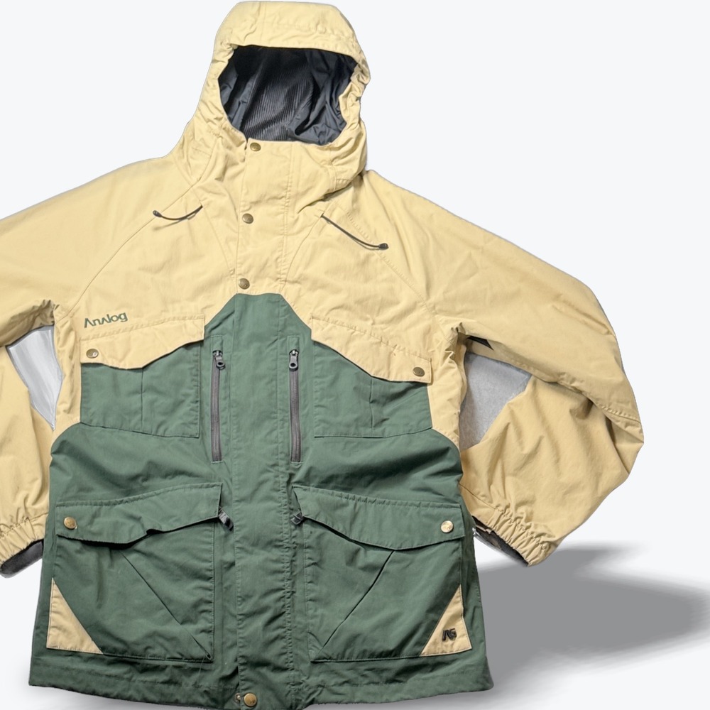 Burton Analog AG Hardpack‎ 3L Hooded Snowboard Jacket Powder Skirt Missing Layer